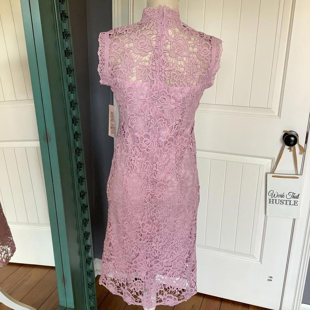 NWT Nanette Lepore Beautiful Sugar Plum Floral Lace Dress - Picture 5 of 8